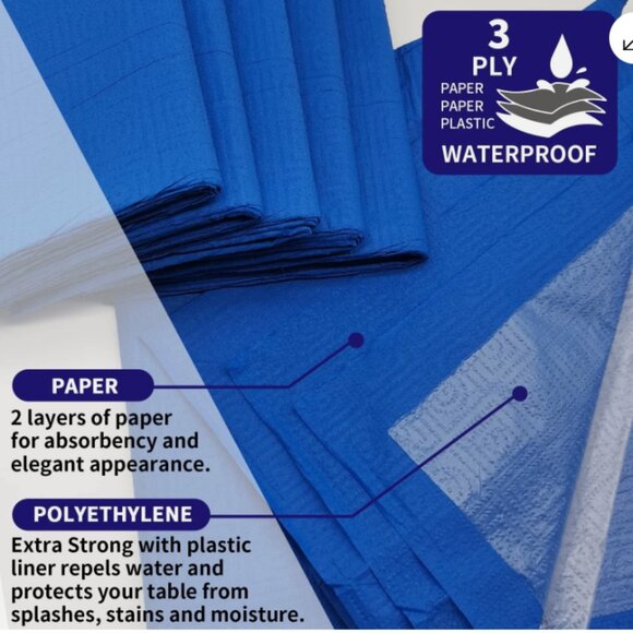 6 Pack Rectangle Tablecloth Cover Blue Paper Disposable For Tables 54x108 Inch - Picture 7 of 11